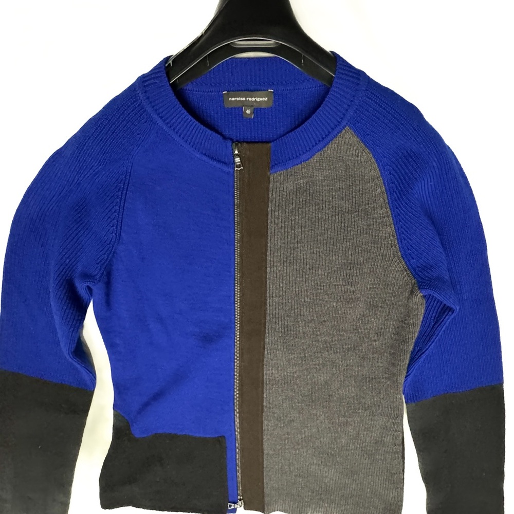 Narciso Rodriguez Blue and Gray Sweater/jacket